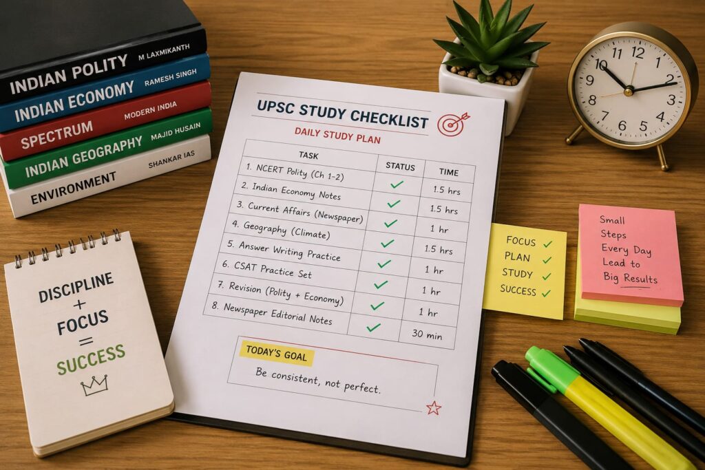 UPSC study schedule