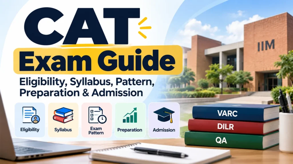 CAT exam guide covering eligibility, syllabus, exam pattern and preparation