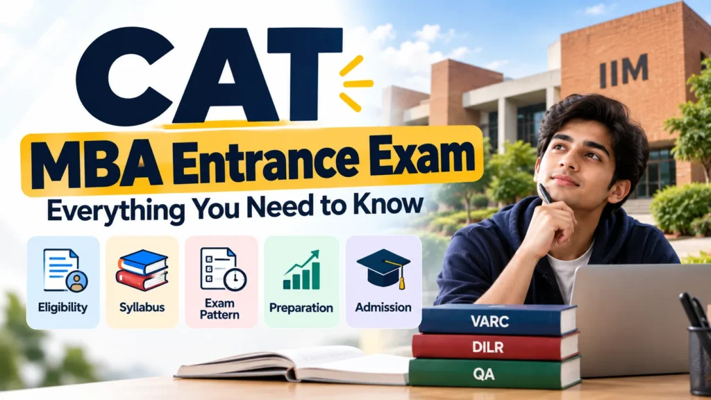 CAT MBA entrance exam guide covering syllabus, eligibility, preparation and admission