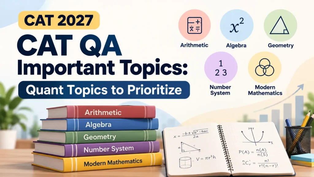 CAT QA important topics 2027 including Arithmetic, Algebra, Geometry, Number System and Modern Mathematics