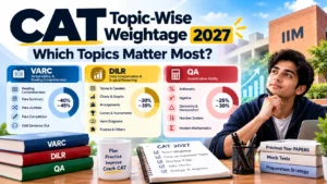 CAT topic-wise weightage 2027 for QA DILR and VARC