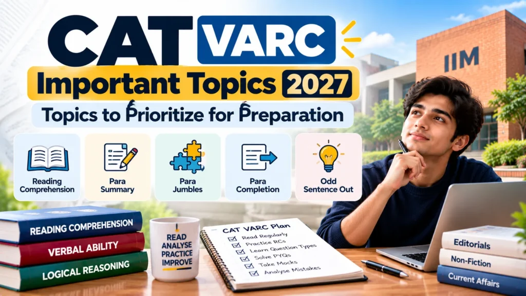 CAT VARC important topics 2027 for Reading Comprehension and Verbal Ability